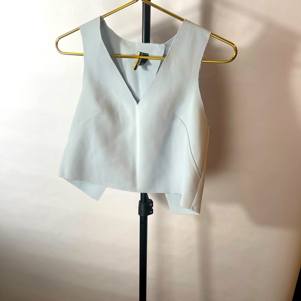 TOPSHOP Baby Blue crop Top